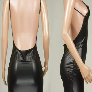 Sexy Leather Faux Dress