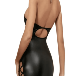 Open Crotch Leather Bodysuit